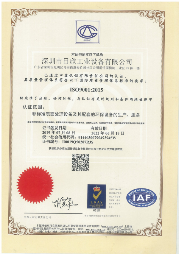 ISO9001质量管理体系认证